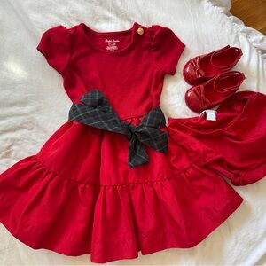 Ralph Lauren Red Dress with Plaid Bow